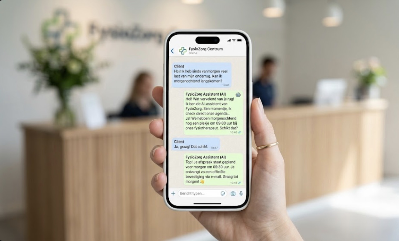 WhatsApp-chatbot van Etine die automatisch een afspraak inplant